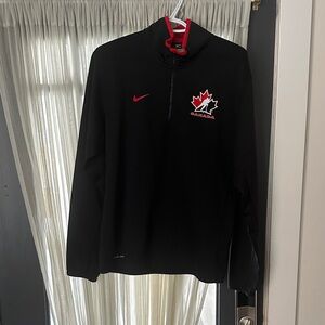 Nike Black and Red Zip-Up Sweater